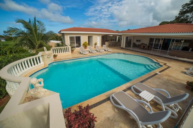 The 4 bedroom villa has awesome terrace with pool